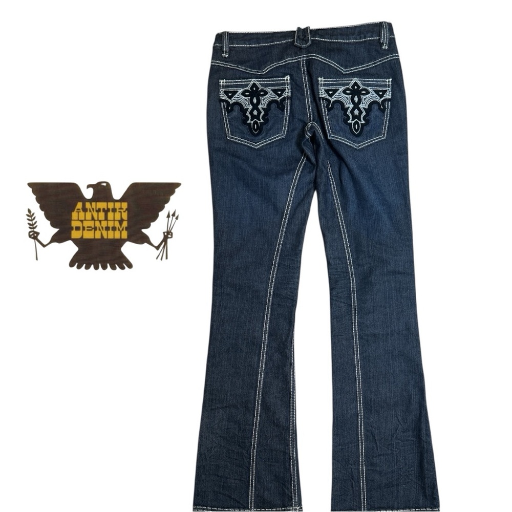 Antik Denim Women’s Dark Wash Embellished‎ Pocket Bootcut Jeans - Size 27